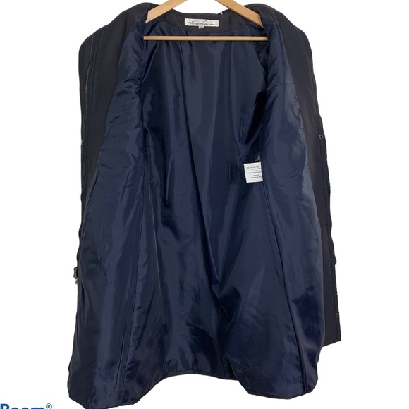 Kenneth Cole NY Navy Blue Zip/Button Lightweight 3/4 Length Ladies Sz M Coat - Picture 2 of 4